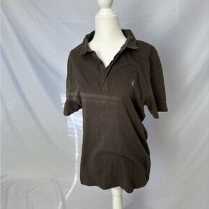 Men's Brown AllSaints Polo Shirt